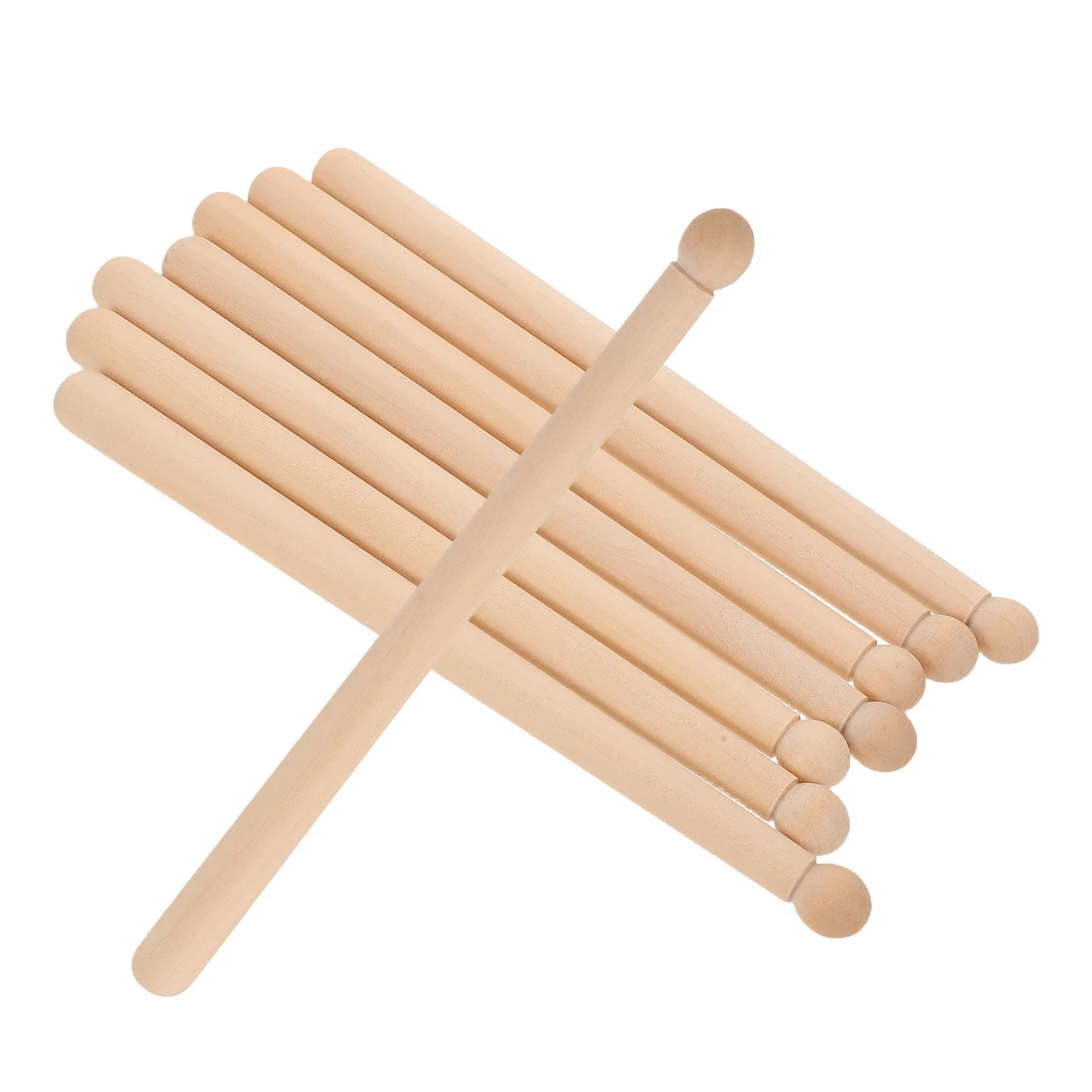 

8Pcs Kids Wooden Drumsticks Non- Antislip Solid Wood Drum Mallets for Electronic Drum Practice Marching Snare
