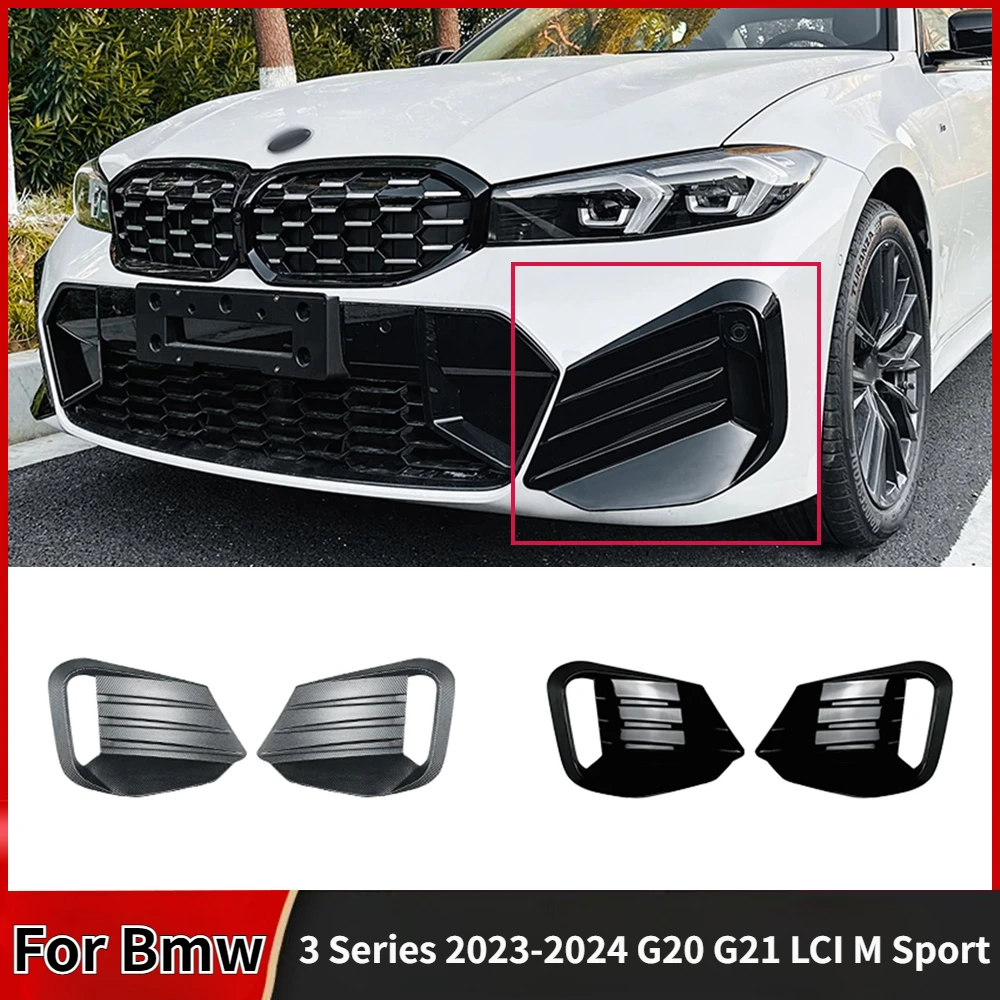 

Front Bumper Side Air Vent Spoiler Grill Cover Trim For Bmw 3 Series 2023-2024 G20 G21 LCI M Sport Guard Protector Cover