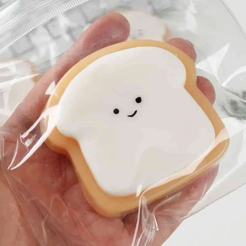 

Kawaii Toast Cheese Mochi Soft Squeeze Slow Rebound Stress Relief Toy Smile Bread Slice Dessert Girl Birthday Children Gift