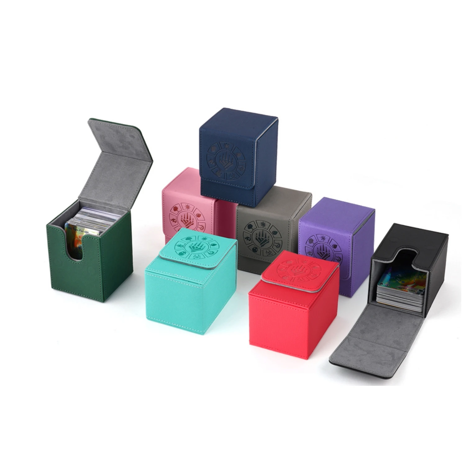 

Card Deck Box, 110 Storage MTG Deck Box with 50 Pcs Card Sleeve, Collectible Trading Card Cases for Magic Commander and More