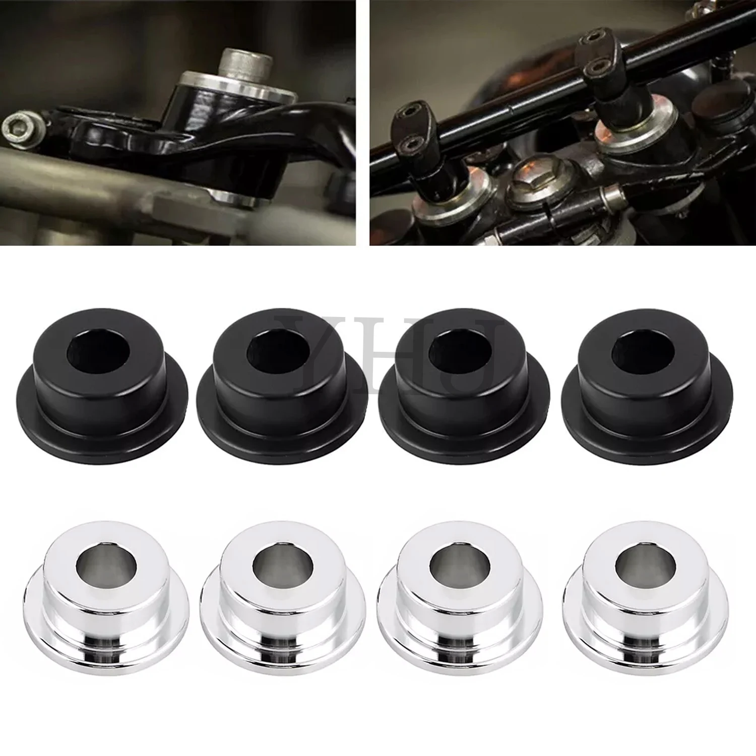 

Motorcycle Handlebar Riser Bushings Mounts Kit For Harley Sportster Softail Dyna Wide Super Glide FX FXR 1973-2017 Black/Chrome