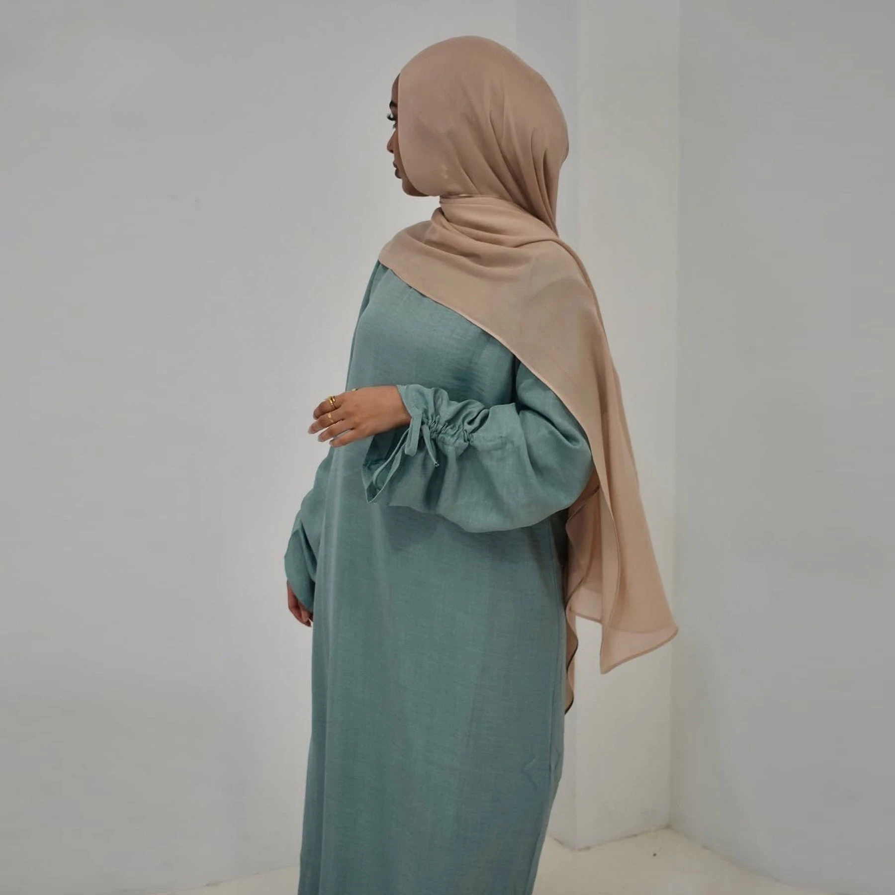 

No Scarf Fashion Solid Muslim Modest Dress Kaftan Abaya Damen Dubai African Dresses Women Clothing Caftan Marocain Robe Femme