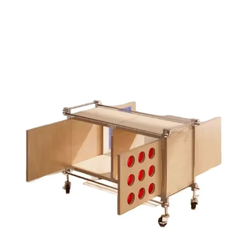 

Simple retro ocean board storage cabinet removable small side storage cabinet optical shaft storage cabinet