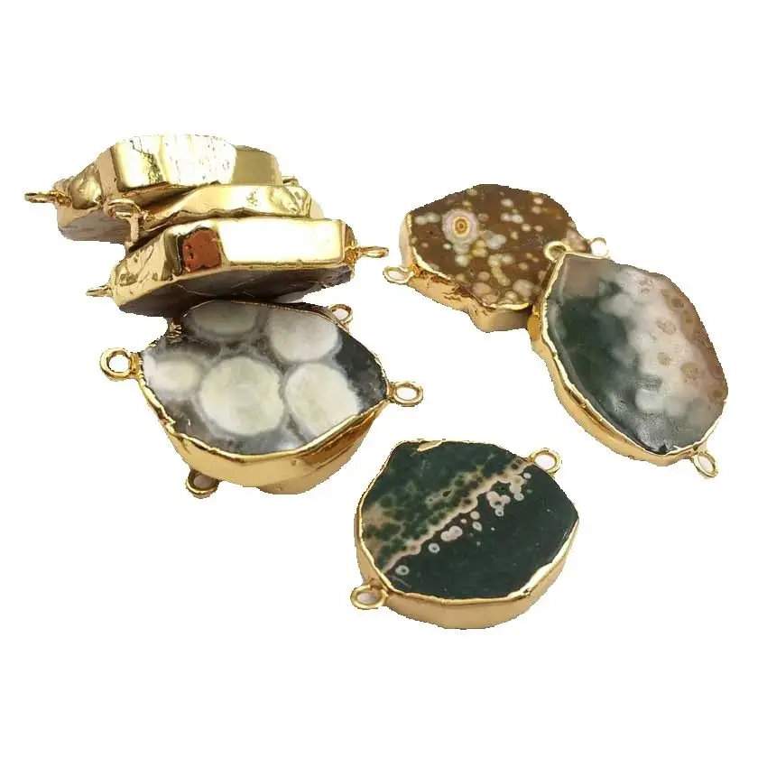 

WT-C250 NEW ARRIVALS!Fashion jewelry connectors random shape pendant unique natural stone connector for necklace making