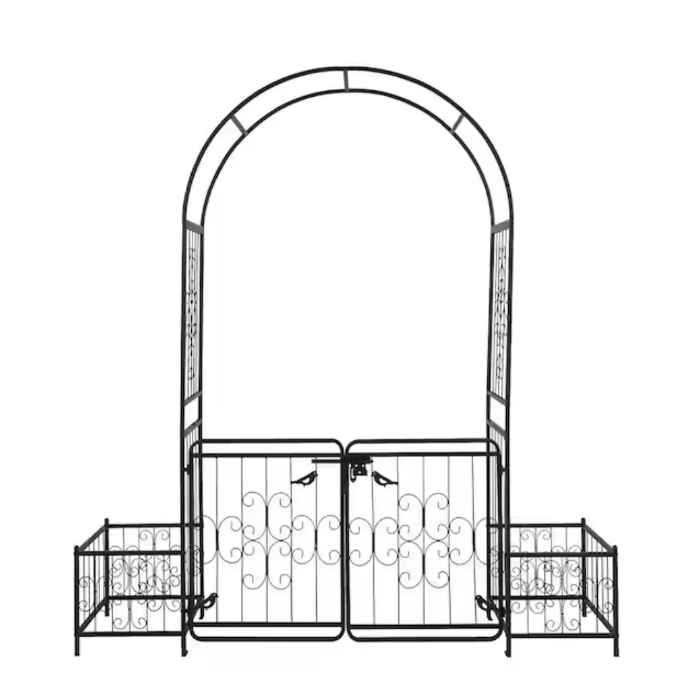 Garden Arbor Arch with Gate , Wedding Arch Archway for Ceremony Party, Christmas Decorations Pergola for Backyard