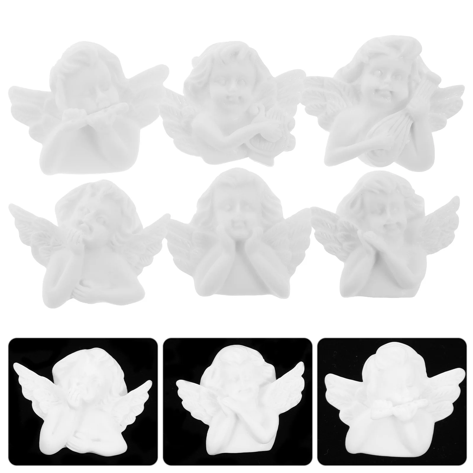 

30Pcs Miniature Angel Phone Case Embellishments Resin Crafts for DIY Material Cute Angel Ornaments Mobile Case Decoration Craft