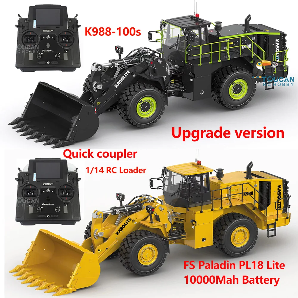 HUINA Matel K988 100s 4x4 KABOLITE 1/14 Hydraulic RC Loader W/ Light System Differential Lock Charger Oil Pump Painted RTR