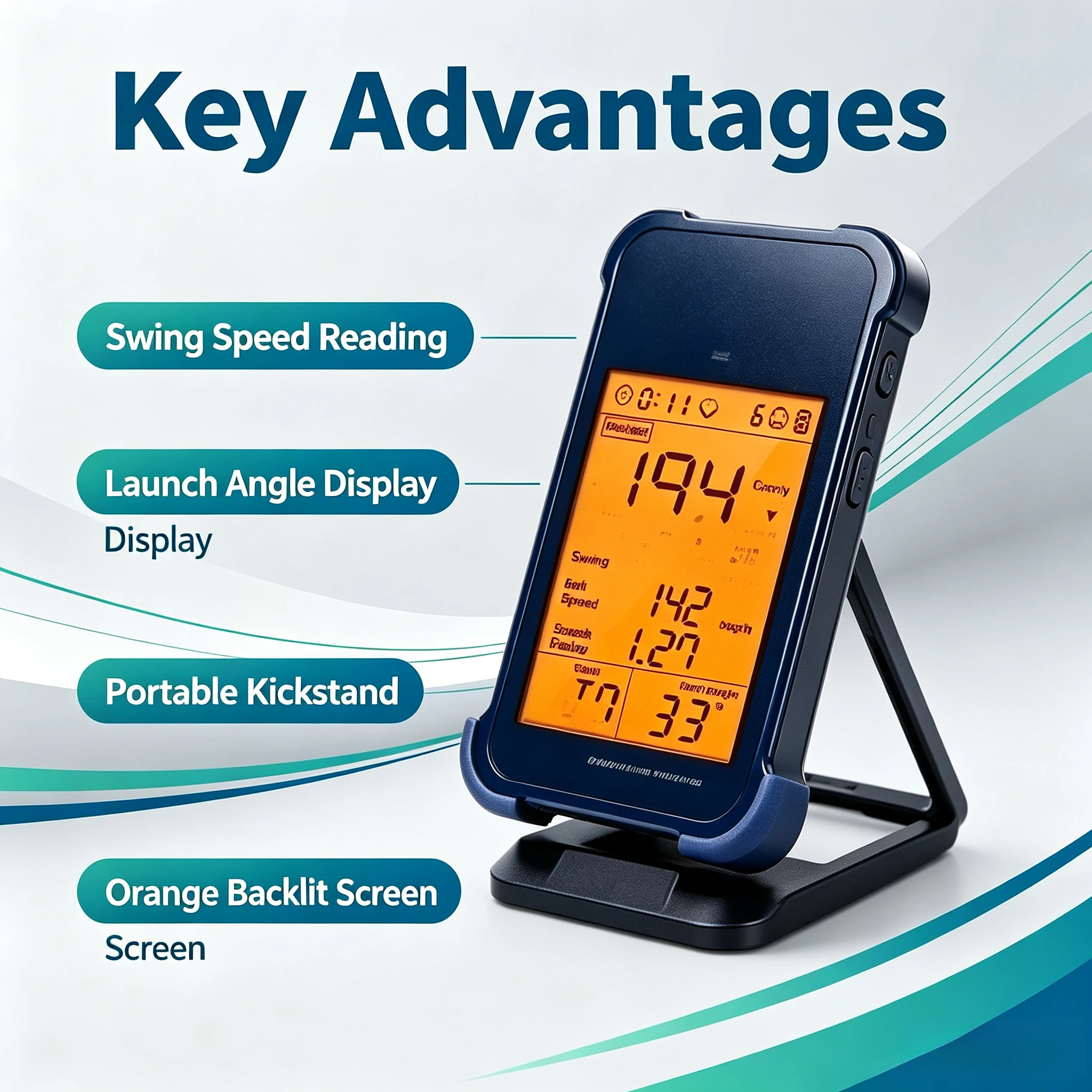 Portable Electronic Smart Swing Analyzer Distance Meter, Foldable Outdoor Sports Training & Practice Auxiliary Equipment