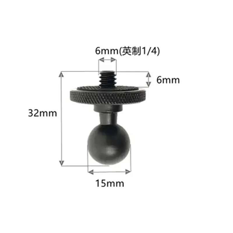 Dual Ball Mount Holder 15mm to 15mm Adapter Double Socket Arm Clamp Joint Connecting Rod 1/4\