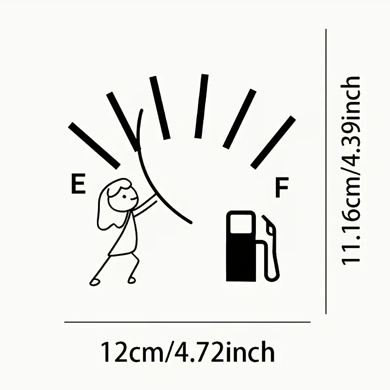 Fun Push Oil Meter Pointer Gasoline Cover Sticker, Anti-scratch, Waterproof, Sun Protection, Easy To Stick and No Glue Left