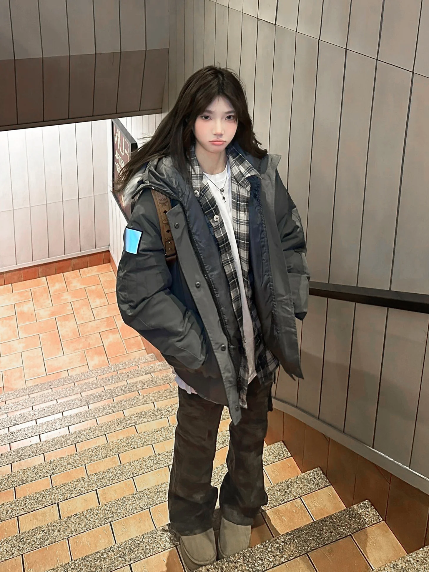 

Парка Y2K женская осенняя, геометрический узор, элегантная, пушистая, с меховой отделкой, с отложным воротником, подходит для спорта, приталенная, с эластичным поясом, толстая, декорированная, для девушек