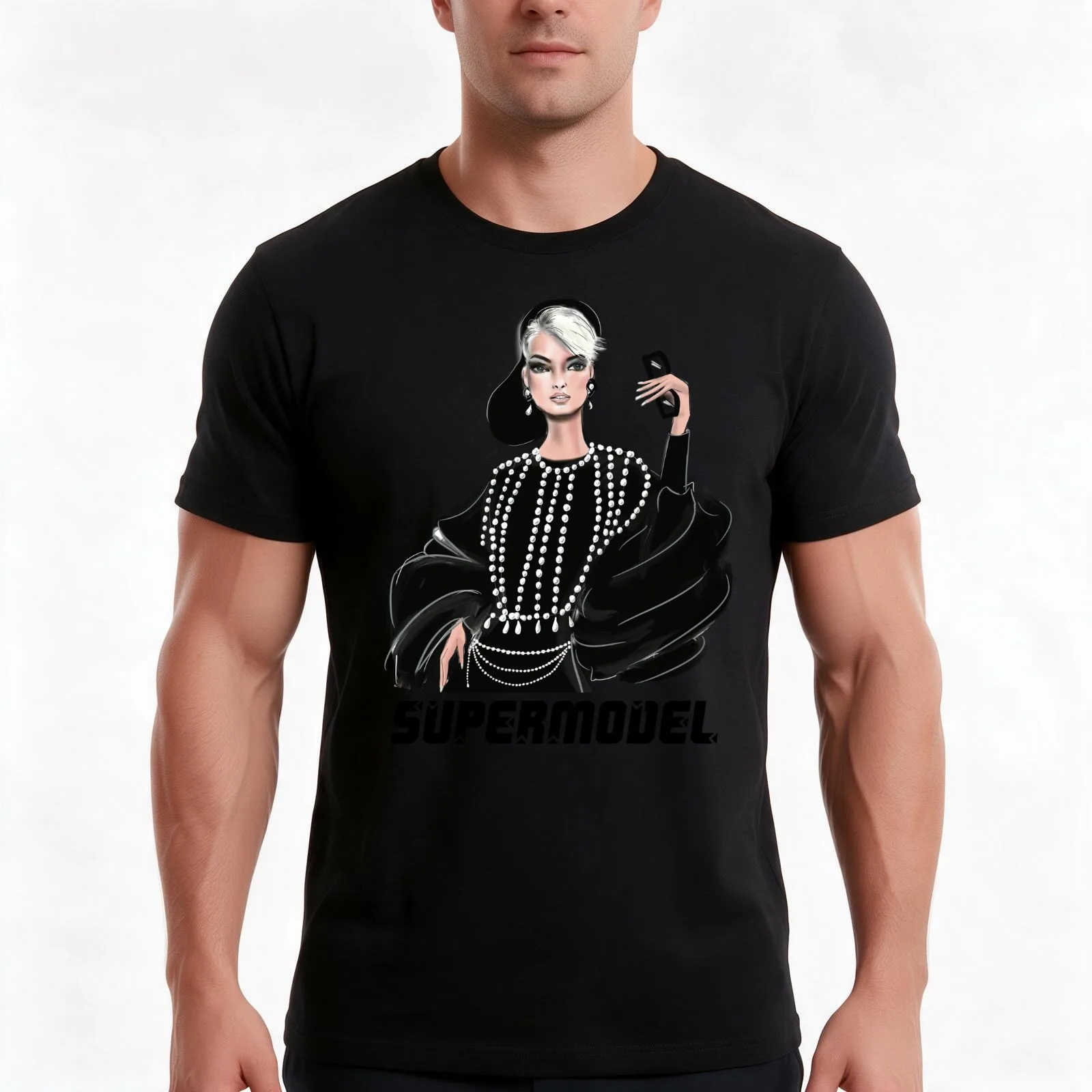 Supermodel Linda from the 90's fashion Vintage T-Shirt, Summer Casual Cotton Tee, Oversized Streetwear Tops, Unisex Men Women