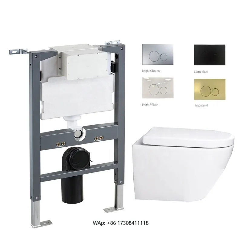 

High Quality Modern Design Wall Hung Ceramic Toilet Concealed In-Wall Dual Push Button Dual Flush Plate