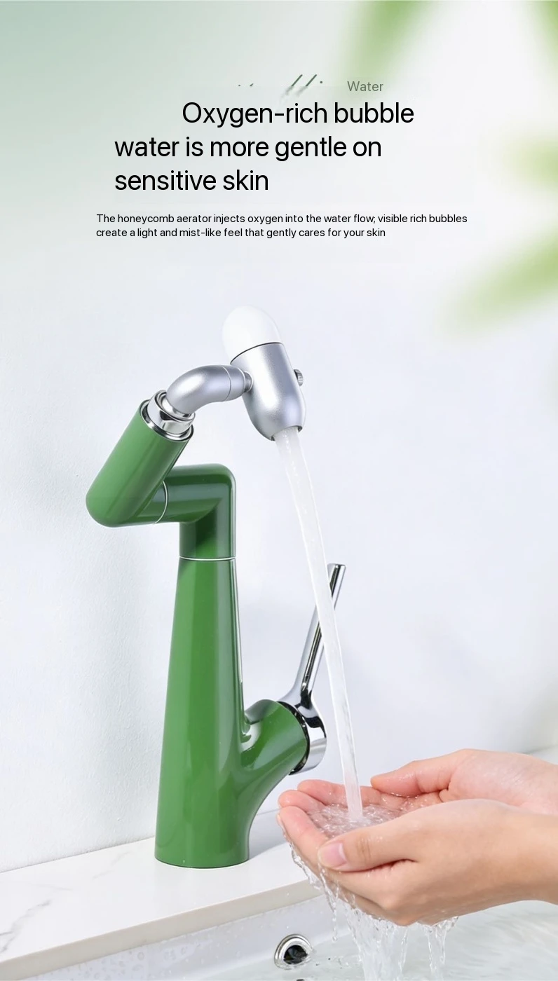 

Green Universal Rotation Kitchen Faucet Bathroom Faucets Multifunctional Washbasin Hot and Cold Tap Hot Cold Brass Mixer