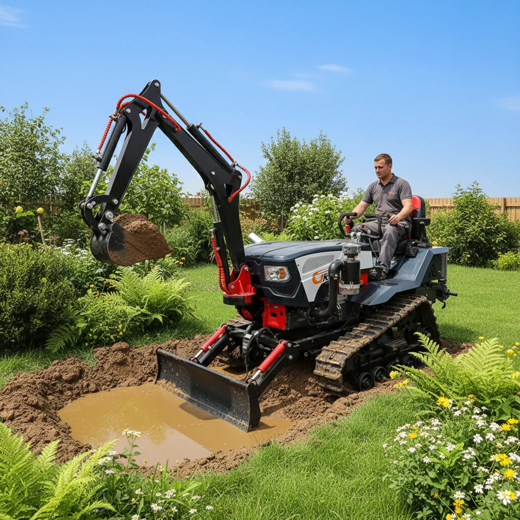 

Grace Garden Farming Crawler Tractor With Excavator 25HP 35HP Diesel Tiller Cultivator Machine