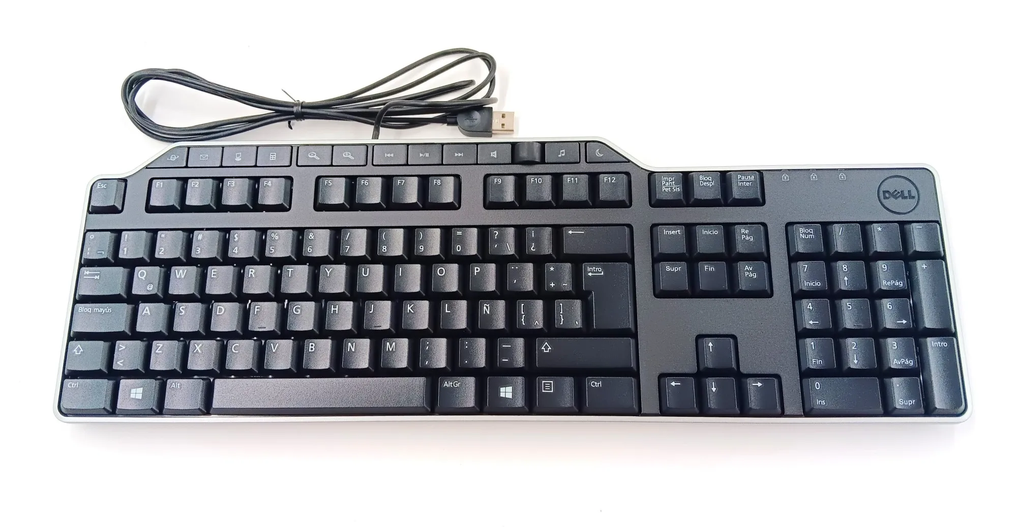 

Проводная USB-клавиатура Dell 105-клавишная деловая мультимедийная испанско-латинская Америка — черная