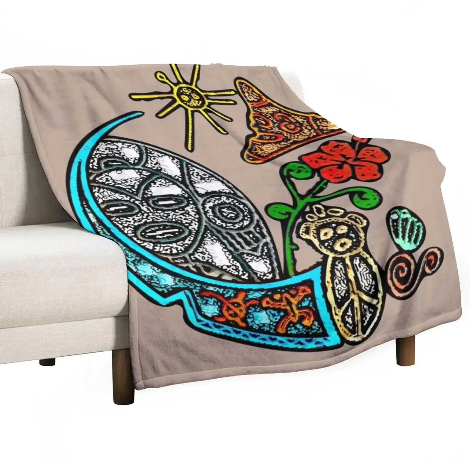 

Atabey Goddess Taino Symbols Puerto Rico Throw Blanket Decoratives For Baby Large Blankets