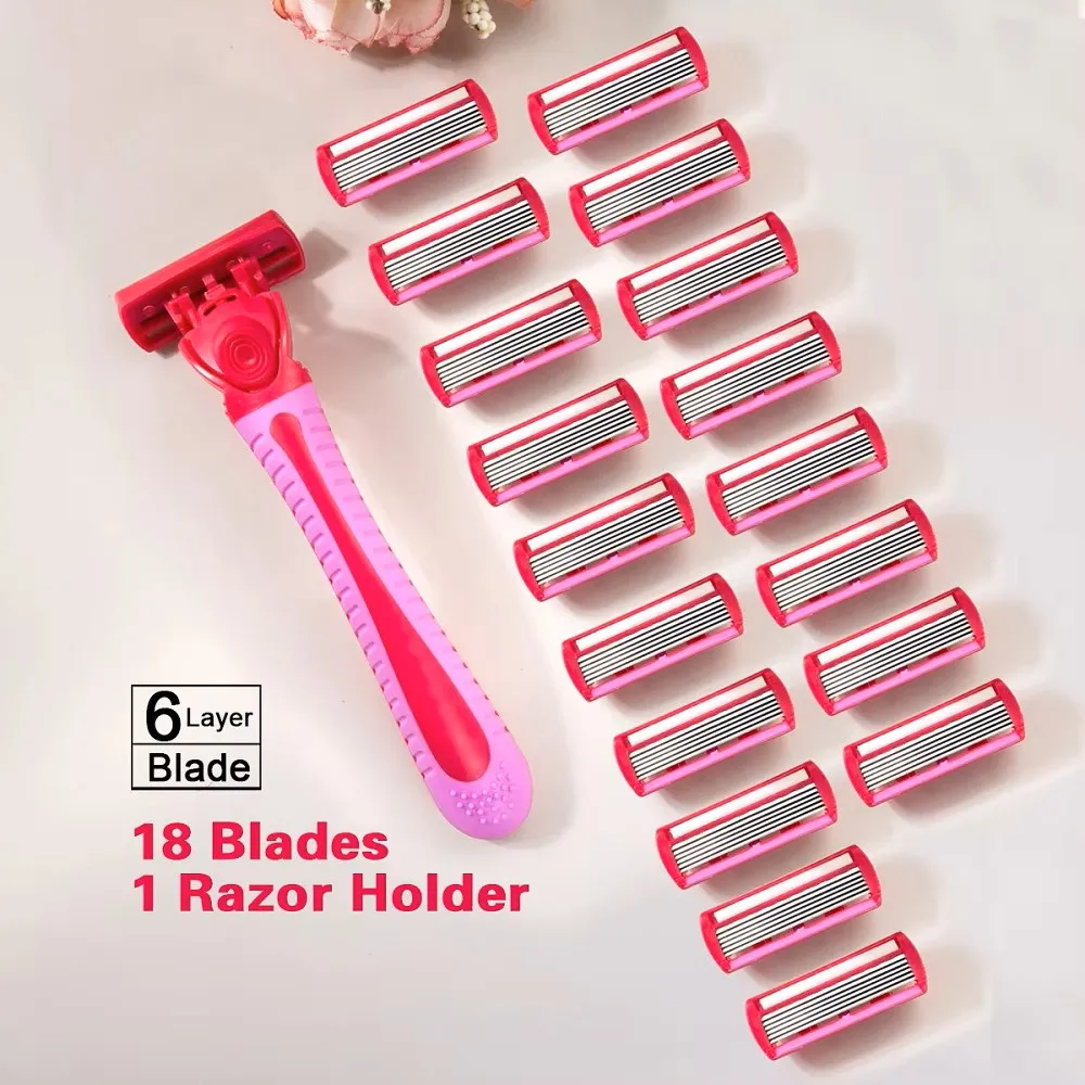 

Manual Safety Razor 6-Layer Stainless Steel Hair Removal Shaving Blades Replaceable Shaver Head