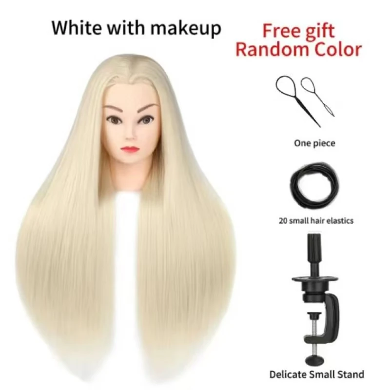 25 Inch Mannequin Head, Make up Cosmetology Manikin Practice Doll Head with Hair, Braiding Hairdressing Head