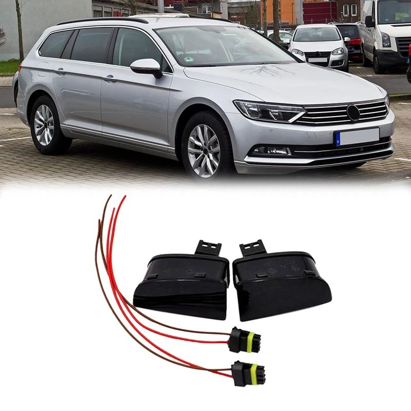 Espelho traseiro do carro Side Lane Assist Light, lâmpada indicadora com chicote de fios para Passat B8 Variant 15-16, 3GD949145, 3GD949146