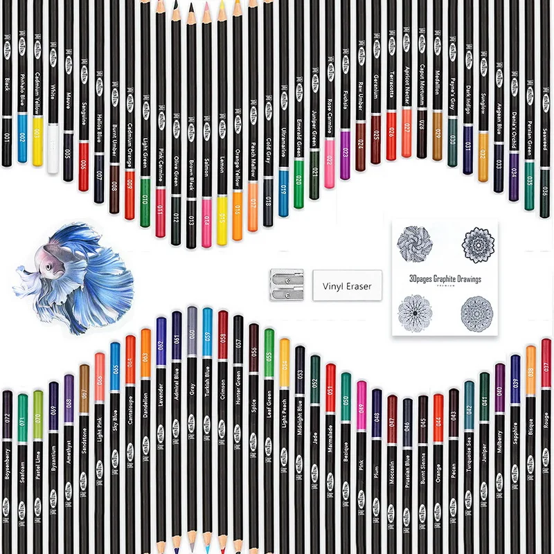 Knysna74 szt. Zestaw do szkicowania kredki barwiące kredki barwiące barwiące ołówki studenckie artykuły artystyczne dla artysty