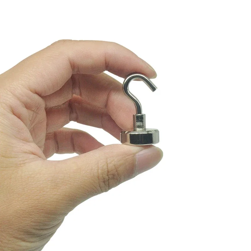 1/2/3/4/5/6Pcs Pcs Super Strong Powerful Magnetic Hooks Ring Metal Magnet With Curved Hook Hanger For Hanging,Fridge,Wall,Key