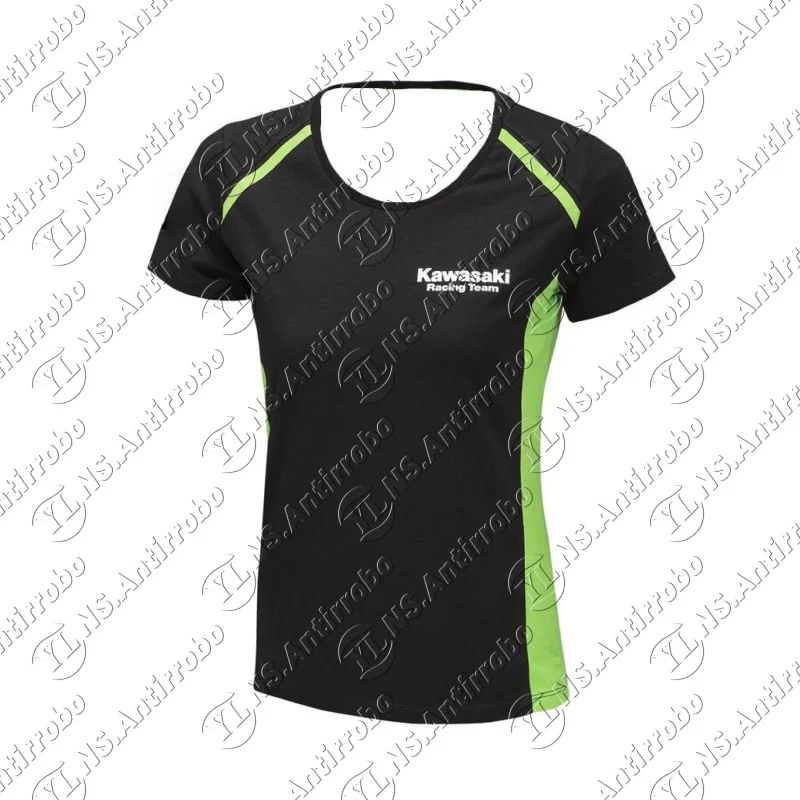 

25-26 Kawasaki Racing футболка новейший уличный трикотаж летняя классическая футболка для взрослых свободный мотоциклетный трикотаж для тренировок