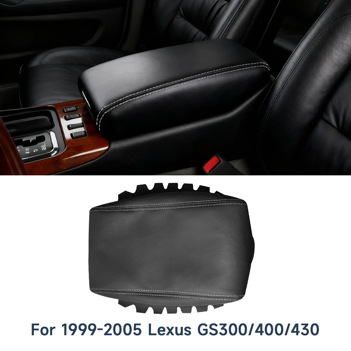 Center Console Armrest Cover For Lexus GS300 GS400 GS430 1999-2005 Leather Armrest Lid Protector Auto Interior Accessories