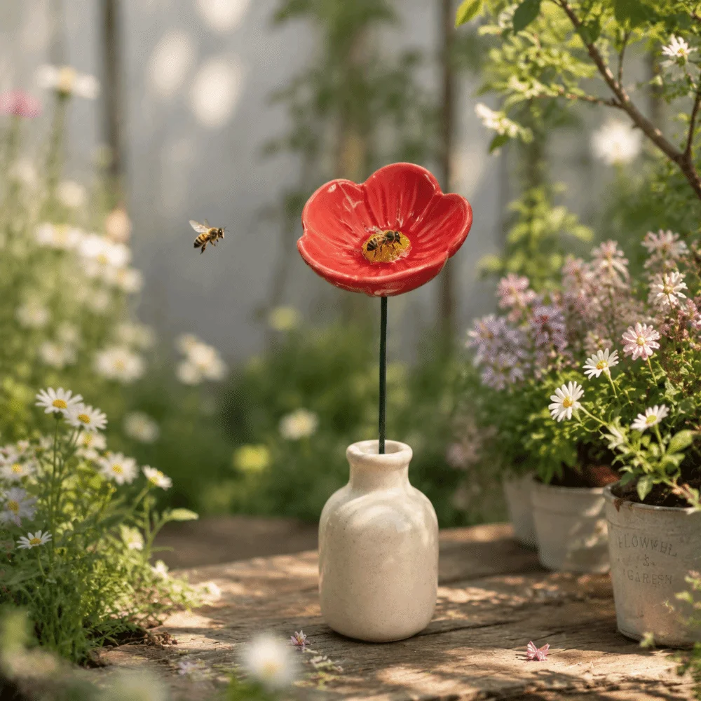 3pcs Colorful Bee Butterfly Water Dispenser Ceramic Garden Decoration Insect Drinking Cup DIY Gifts Bee Watering Station Office
