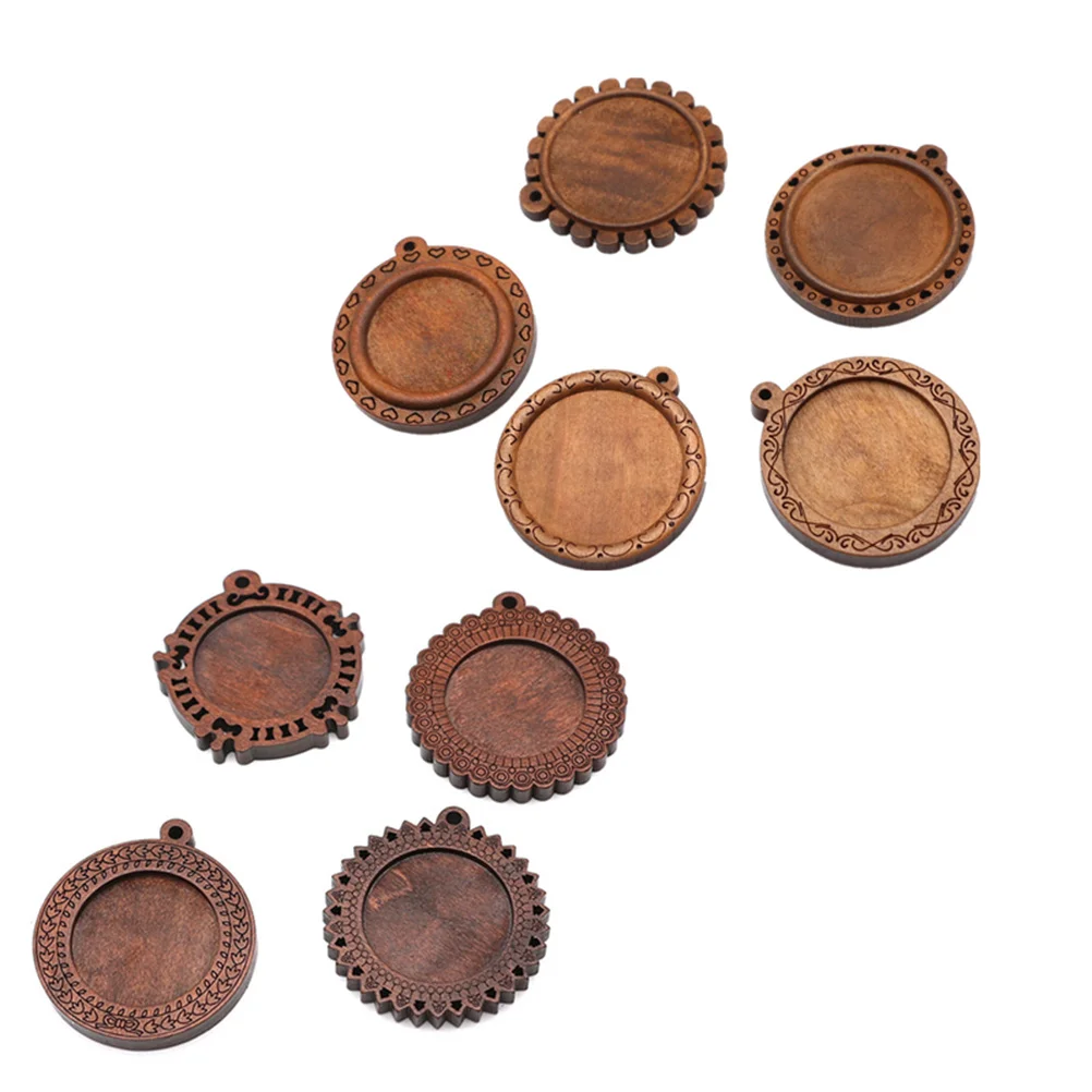 

36pcs Wooden Time Gemstone Cabochon Base Kits Diy Jewelry Making Accessories For Necklace Craft Projects Wood Pendant Diy Charms