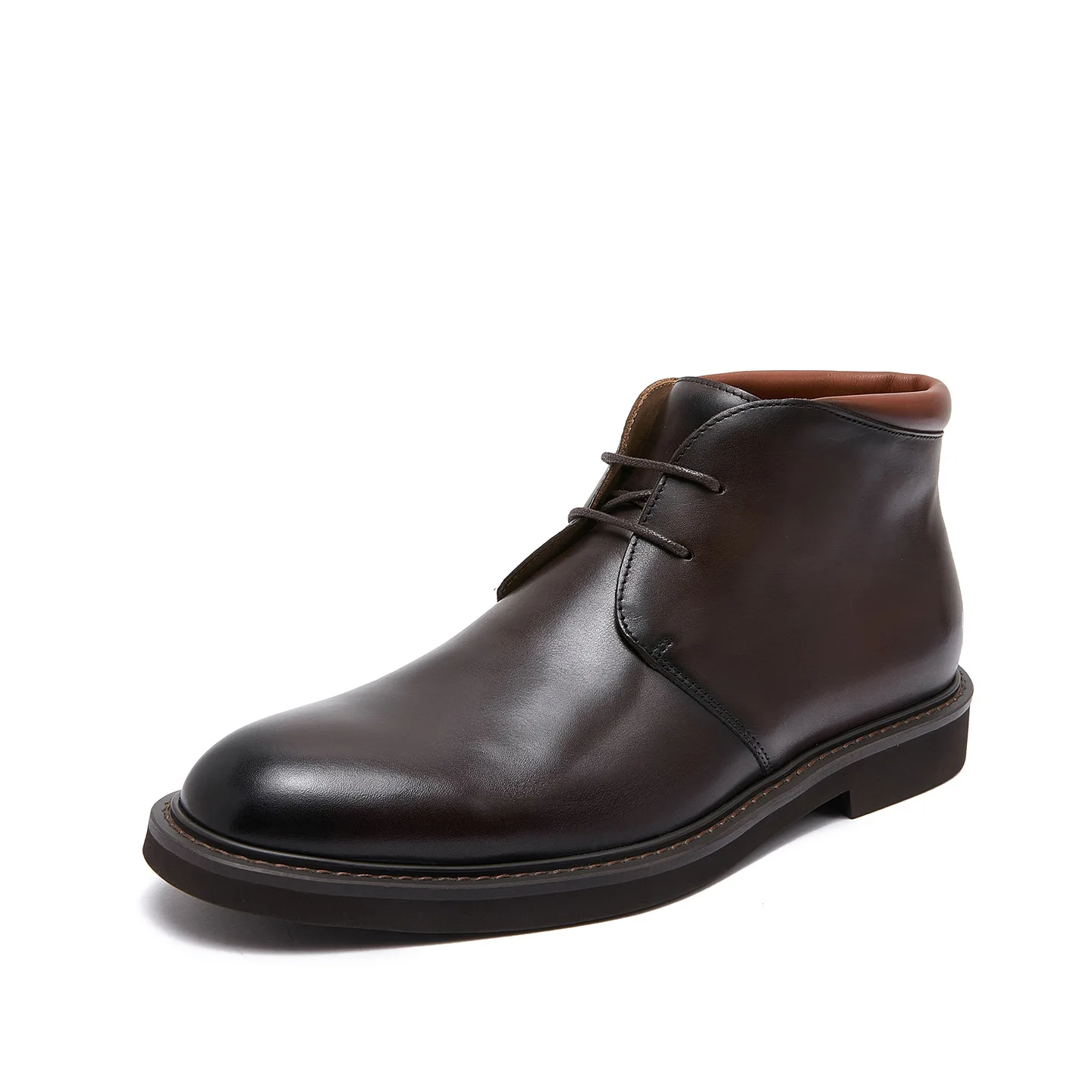 CLAIAMI Daily Retro Handmade Classic Men Boots Genuine Leather Lace-up Casual Ankle Boots for Men Cowhide Brushed Shoes Outdoor