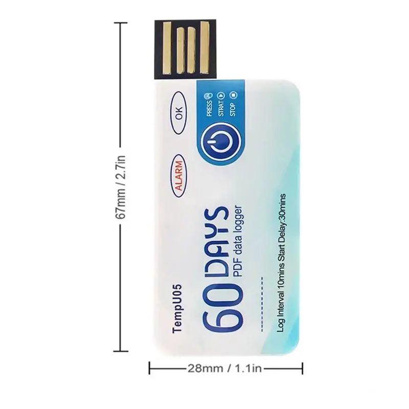 4X Tempu05 Temperature Data Logger 60 Days Disposable Temperature Analyzer PDF USB-A68E