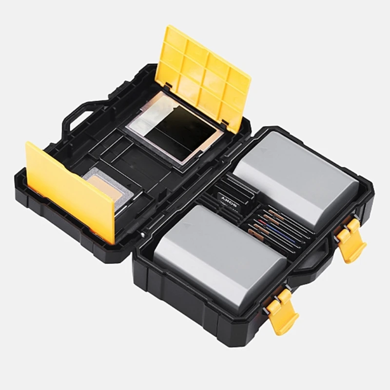 Bolsa organizadora viaje para cámara, funda protectora para tarjeta batería, caja a prueba golpes H7JF