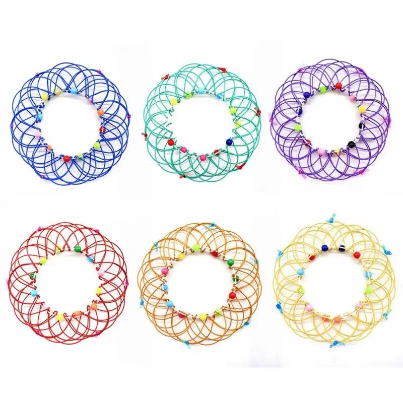 Magic Iron Ring Puzzle Toy Creative Mandala Flower Basket Decompression Fidget Toy Educational STEM Sensory Toys for Adults