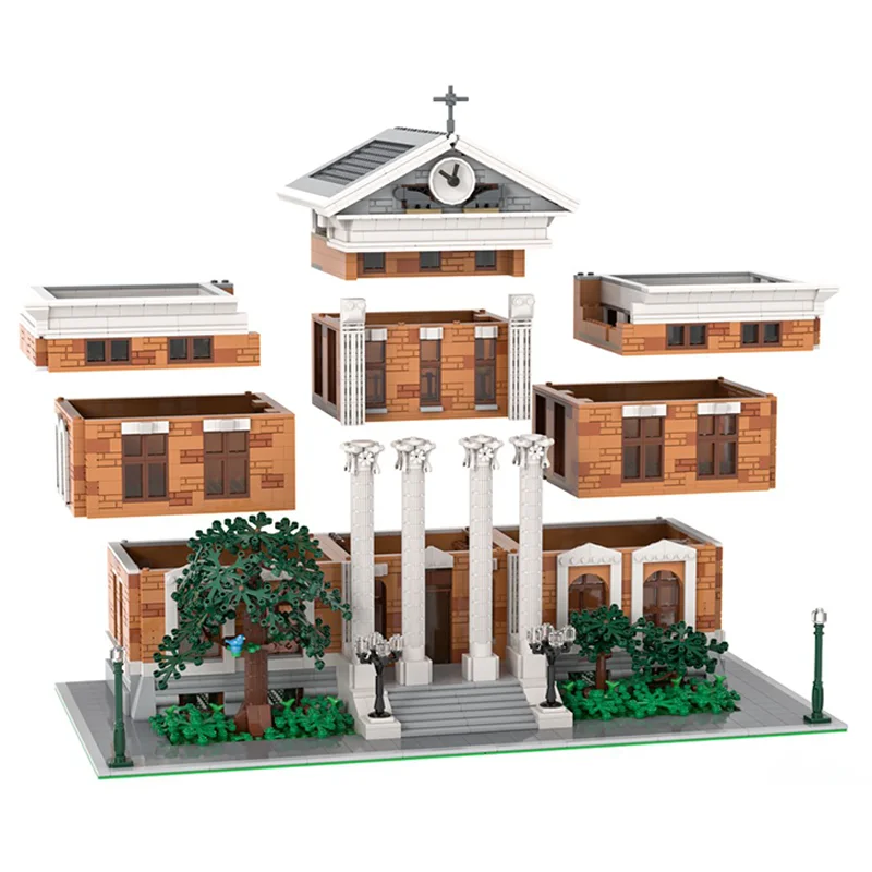 MOC-100578: Kloktorenmodel, 3104-delig, compatibel met modulaire bouwstijl