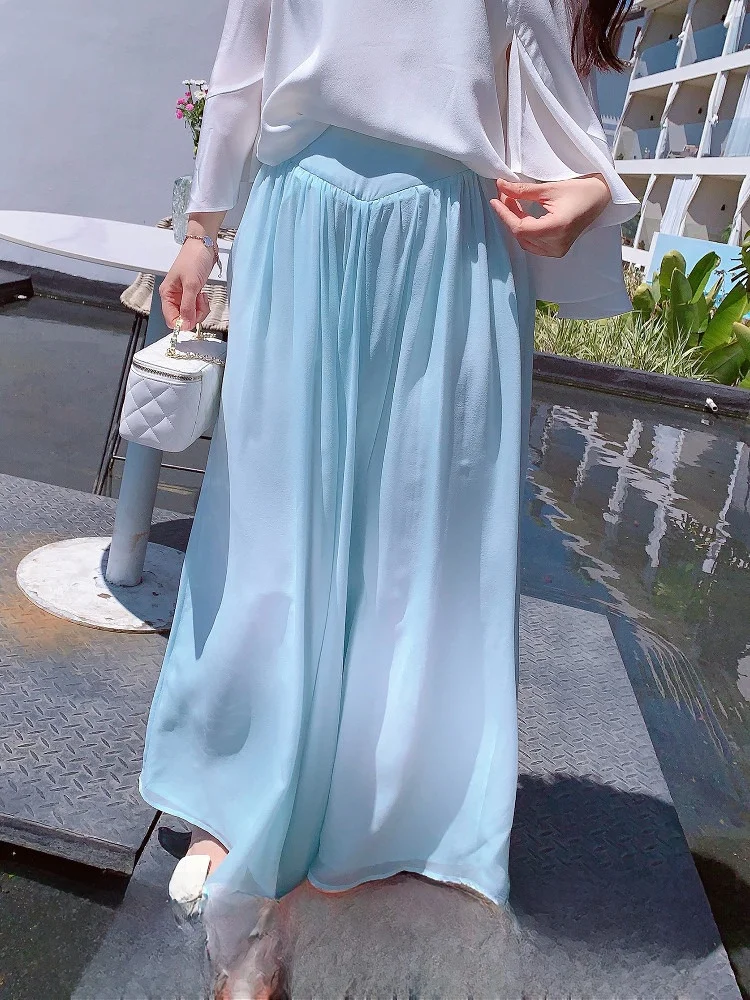 

MissLuxury Dopa no Acid Long Pants Women's Spring Summer Silk Wide Leg Pants Young Ele Sle Commute Simple Trend