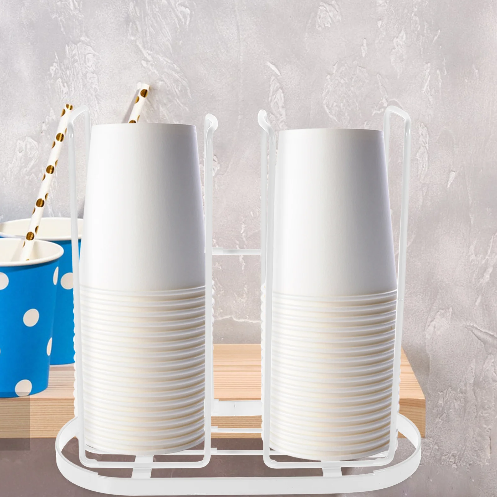 

Lampshade Paper Cup Holder Taker Coffee Mug Bin Carbon Steel Juice For Countertop
