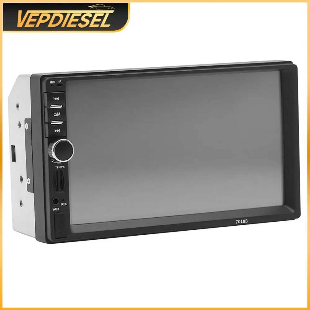 1PC HD 7-inch Car Dual Spindle MP5 Card Insertion Machine Car Player Bluetooth Touch Screen 7018b Automotive Professional Parts