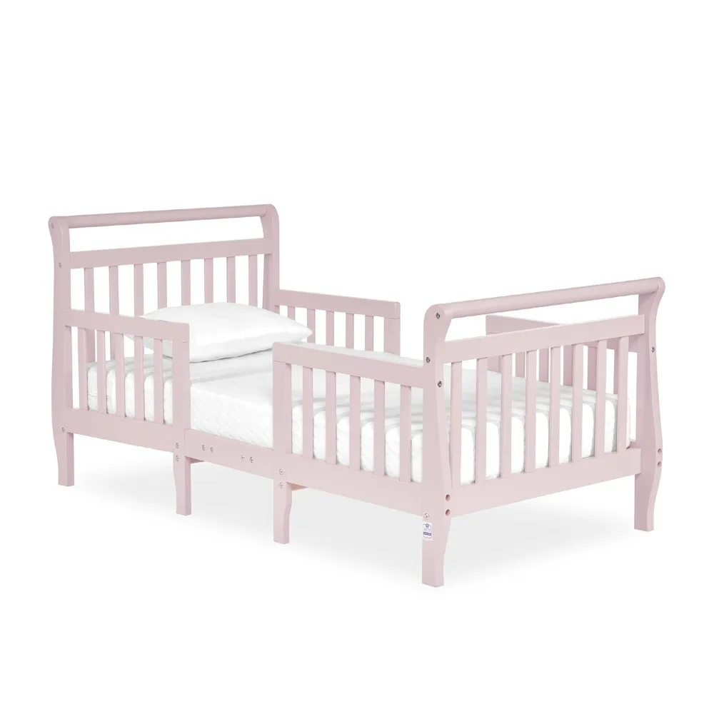 

Dream On Me Emma 3-in-1 Convertible Toddler Bed in Blush Pink, Converts to Two Chairs and-Table, Low to Floor Design, JPMA Certi