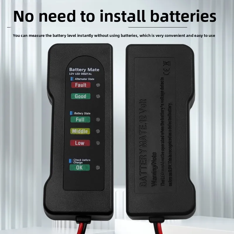 Portable Car Battery Start Tester Fault Detector Mini 12V Digital Alternator LED Display Diagnostic Tool Auto Analyzer