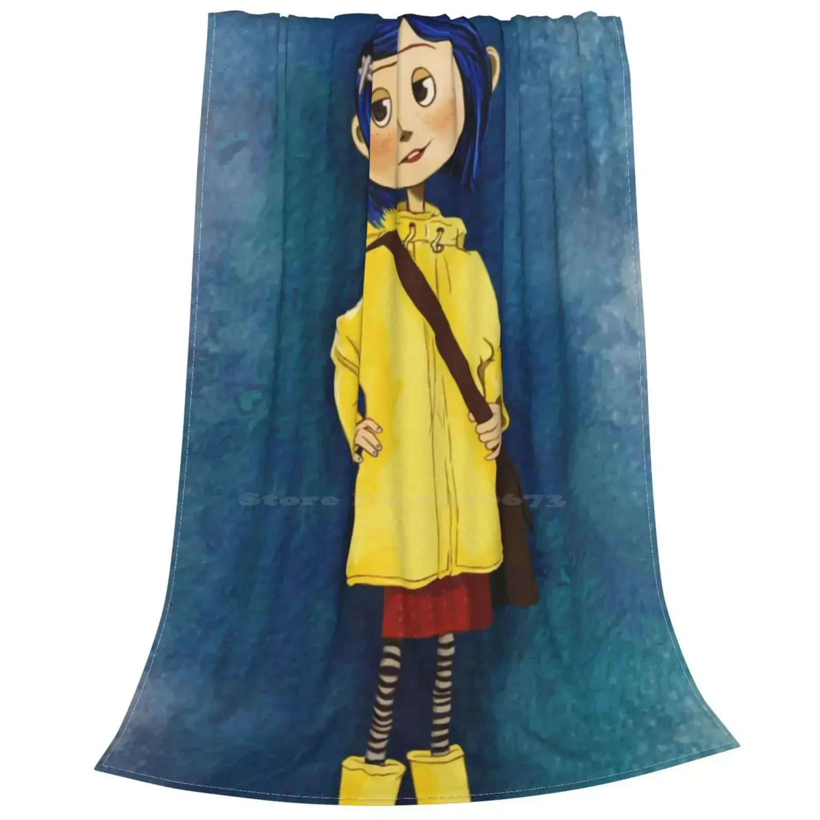 Coraline Top Quality Comfortable Bed Sofa Soft Blanket Coraline Artwork Coraline Character Kids Room Halloween Cute Coraline