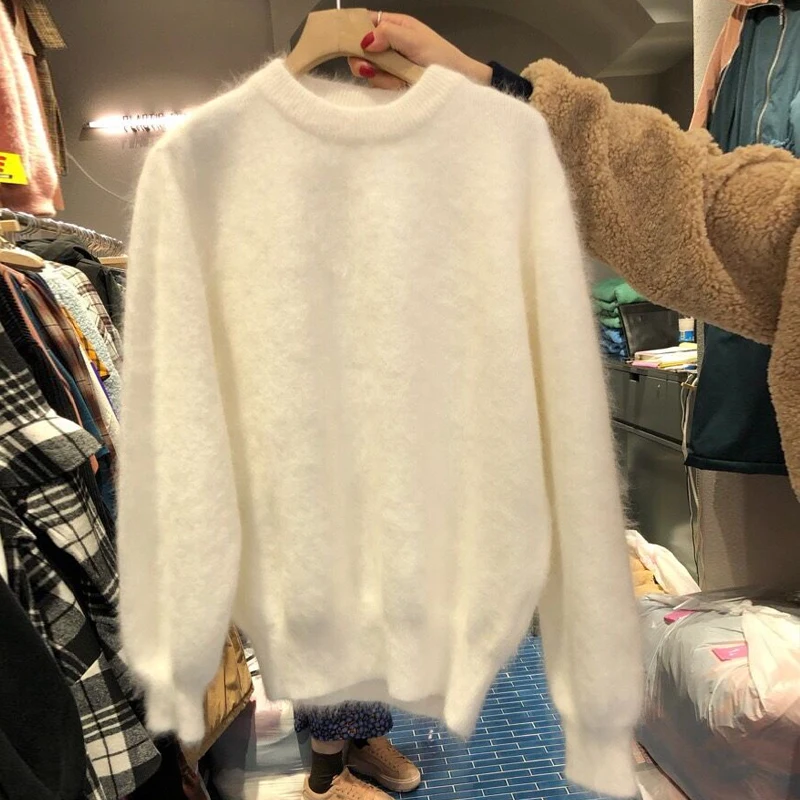 

Весенний свитер 2026 года, свободного кроя, вязаный, из теплого вельвета, с капюшоном, цветной, женский, для повседневной носки...