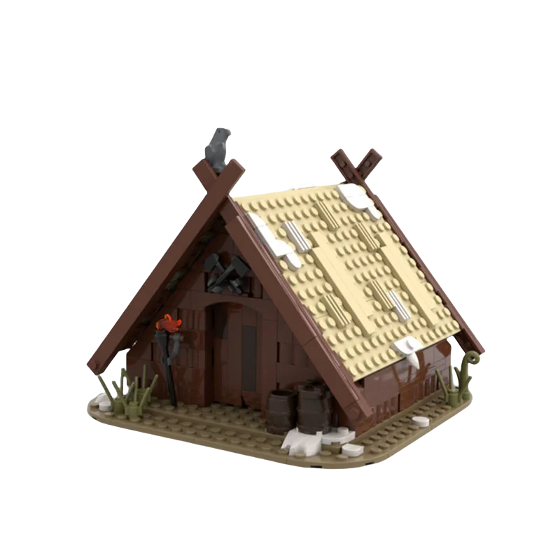 MOC building blocks toys Medieval Vikings Cottage Village Gate Series Model Creative assembly toy set Holiday gift for all archi