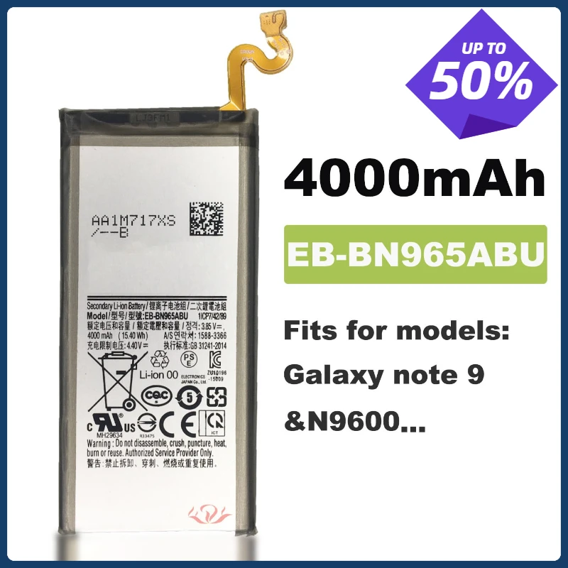 

Сменный аккумулятор EB-BN965ABU для Samsung Galaxy Note 9 SM-N9600 N960F N960U N960N N960W 4000 мАч