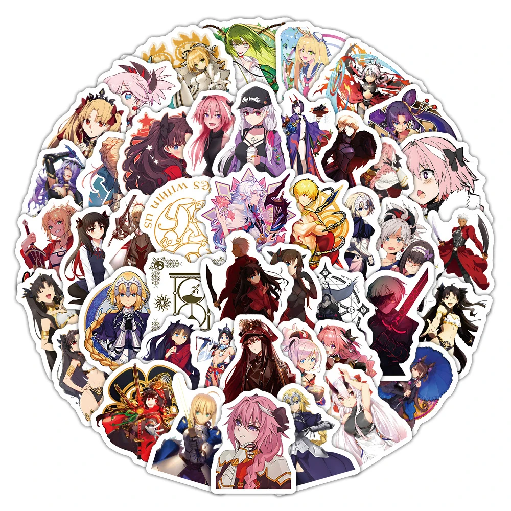 10/30/50/100pcs Fate/Grand Order Anime Game Stickers Cute Cartoon Girl Decals Water Bottle Luggage Phone Graffiti Sticker Decor