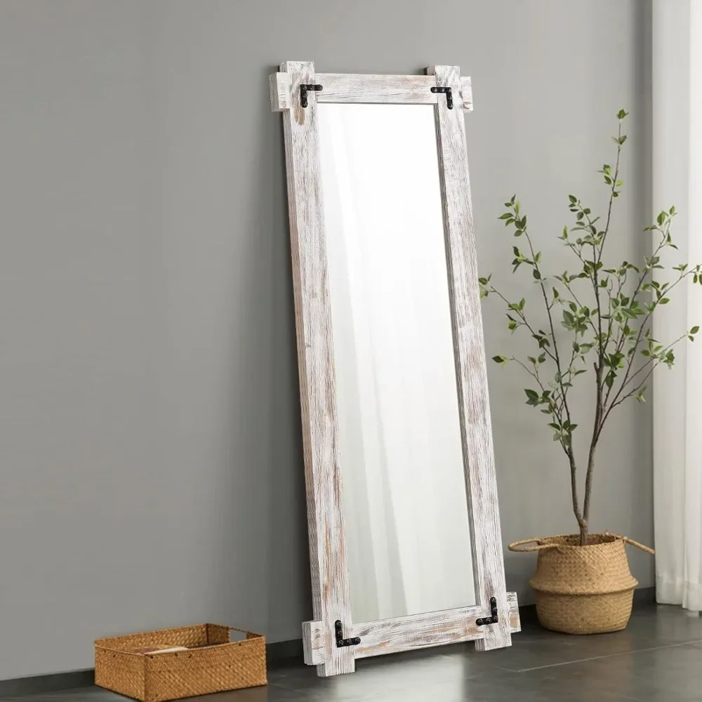 Full Length Mirror, Wood Framed Floor Mirror, Decorative Standing Leaning Hanging Wall Mounted Mirror, Large Dressing Mirror|