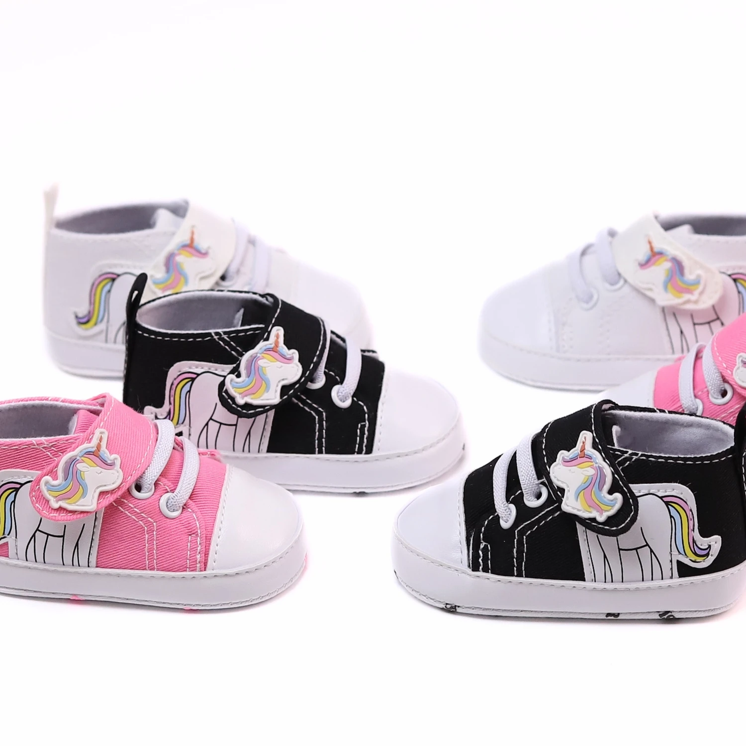 RABEISIR Baby toddler shoes, cartoon unicorn baby canvas shoes, lightweight and non-slip, suitable for daily & vacation wear