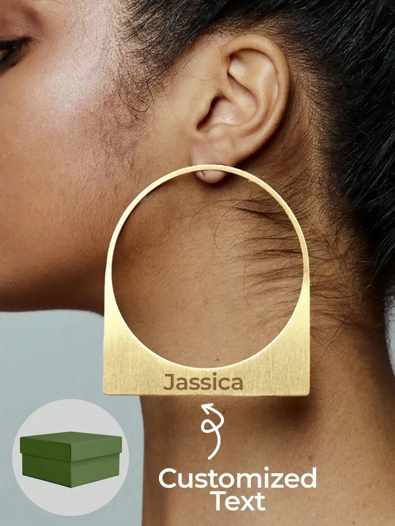 1 Piece Personalized Custom Name Hollow Font African Style Earrings, Large Stainless Steel Earrings. Laka Luka designer earrings