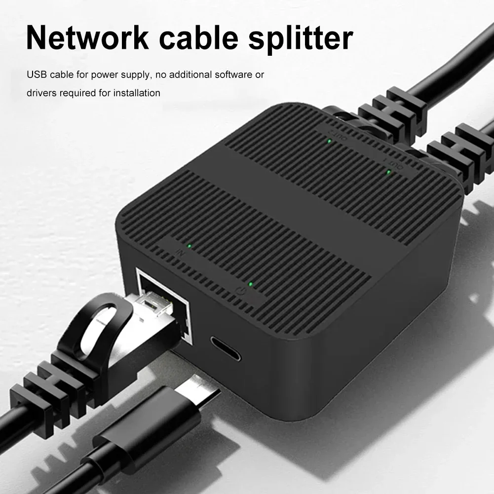 Network Cable Splitter RJ45 RJ45 Switch 1000Mbps Internet Network Cable Extender RJ45 Gigabit Switch for PC Laptop TV Box Router