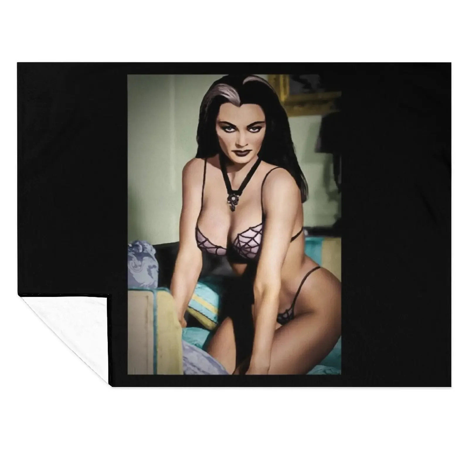

Lily Munster Colorized by Franchi Torres Throw Blanket Thermals For Travel Baby Decorative Beds Comforter Blankets
